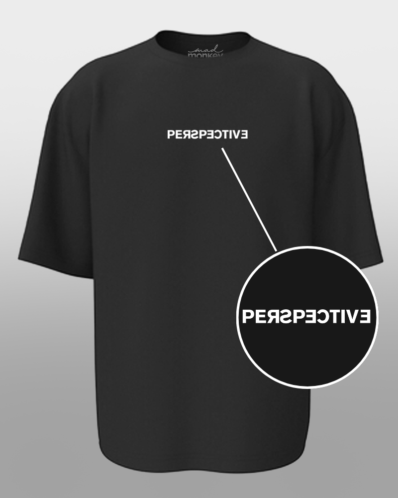 Oversized Drip Minimals : Perspective Black Unisex T-shirt