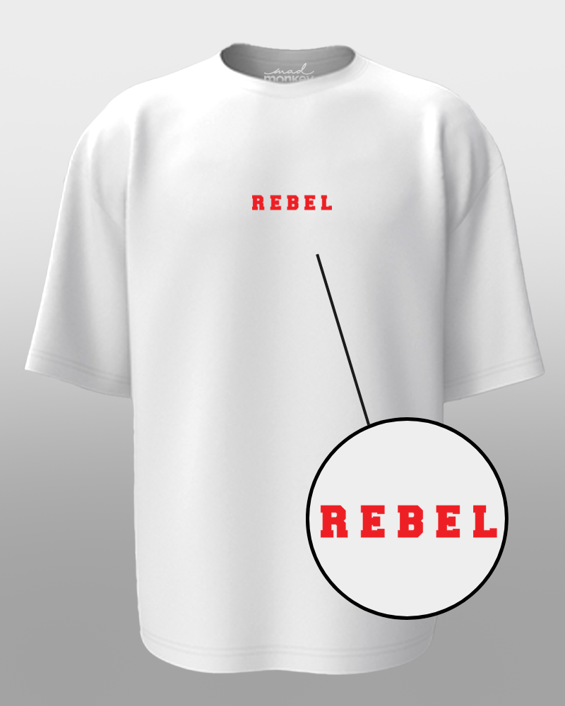 Oversized Drip Minimals : Rebel White Unisex T-shirt