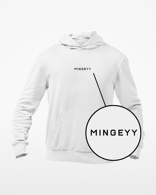 Mingey Minimal Unisex Hoodie White