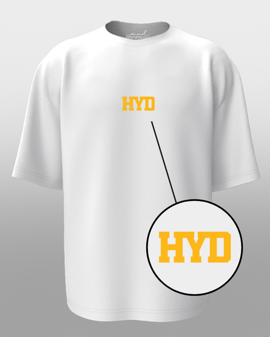 Oversized Telugu Minimals : HYD White Unisex T-shirt