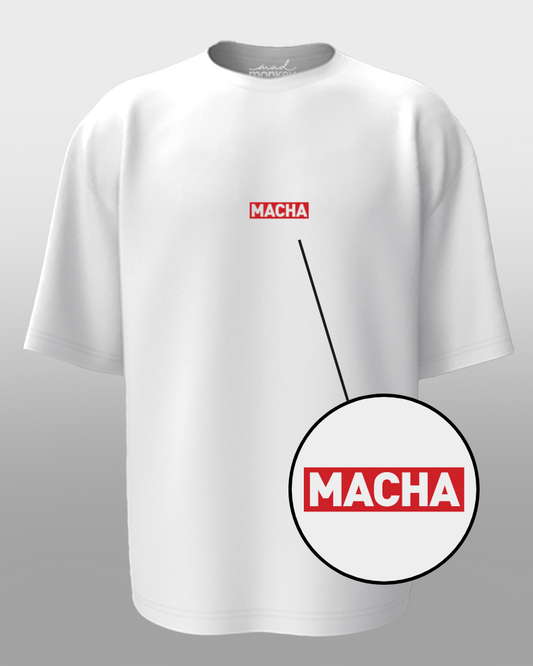 Oversized Telugu Minimals : - Macha White Unisex T-shirt
