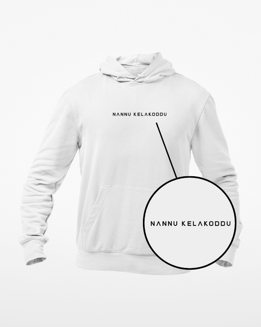 Nanu Kelakoddu Minimal Unisex Hoodie White