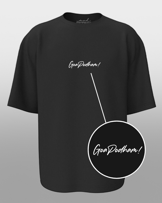 Oversized Telugu Minimals : - Goa Podham! Black Unisex T-shirt