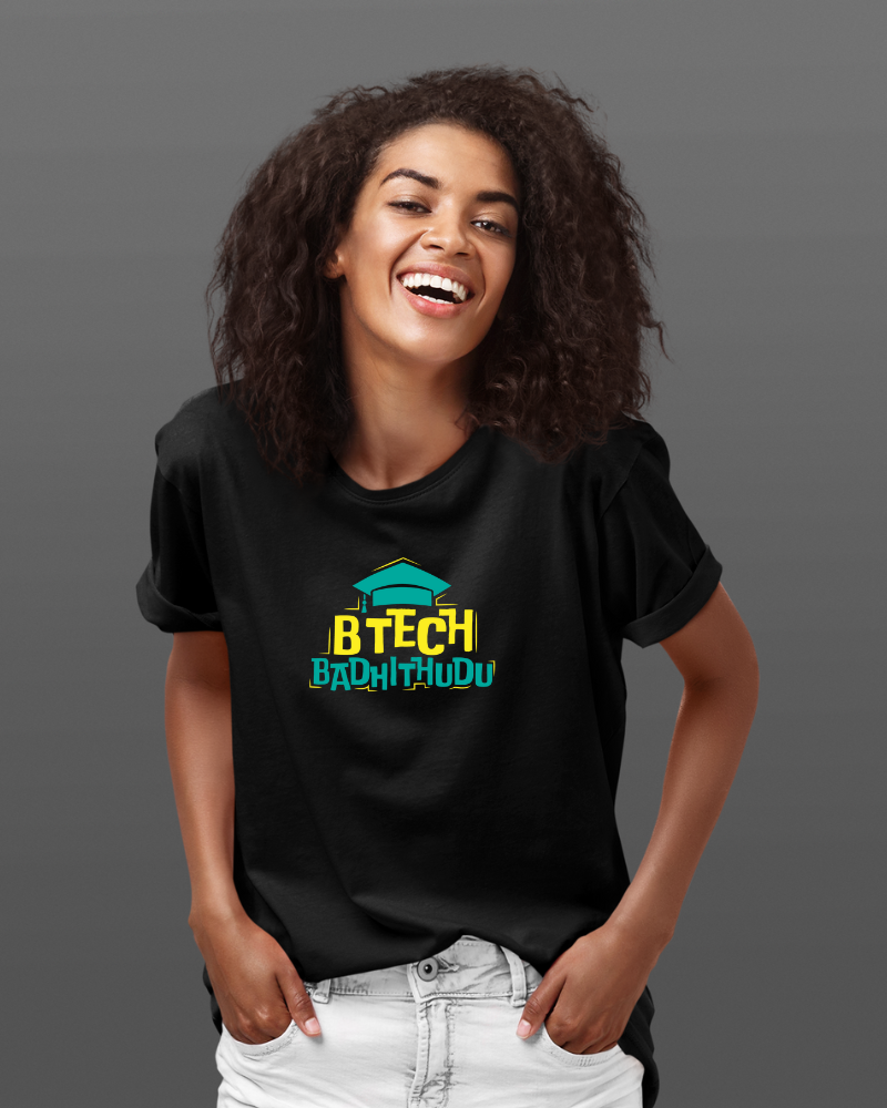 B.Tech Badhithudu Unisex T-shirt Navy Blue