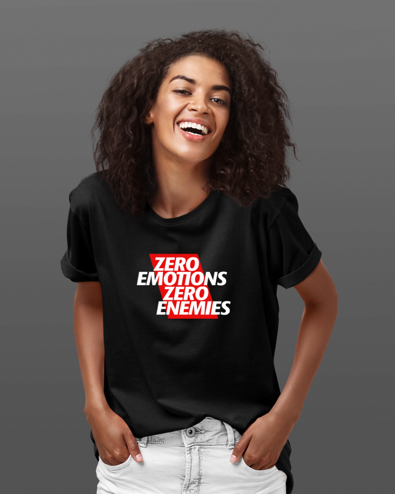 JrNTR - Zero Emotions Zero Enemies Unisex T-shirt Black - Mad Monkey