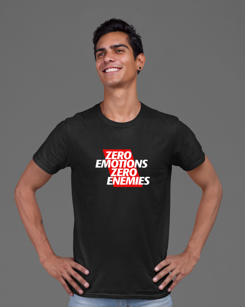 JrNTR - Zero Emotions Zero Enemies Unisex T-shirt Black - Mad Monkey