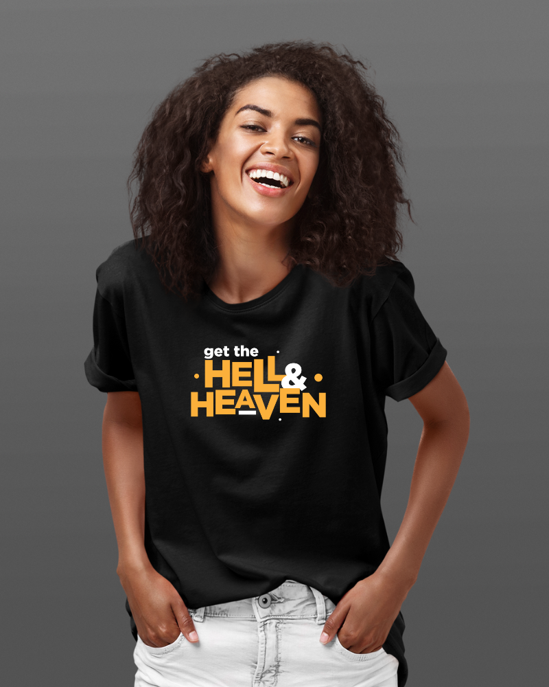 JATHI RATNALU - Get the Hell & Heaven Unisex Tshirt Black