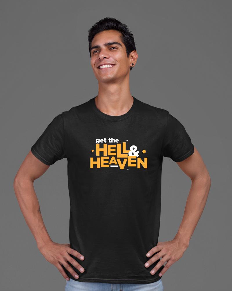JATHI RATNALU - Get the Hell & Heaven Unisex Tshirt Black