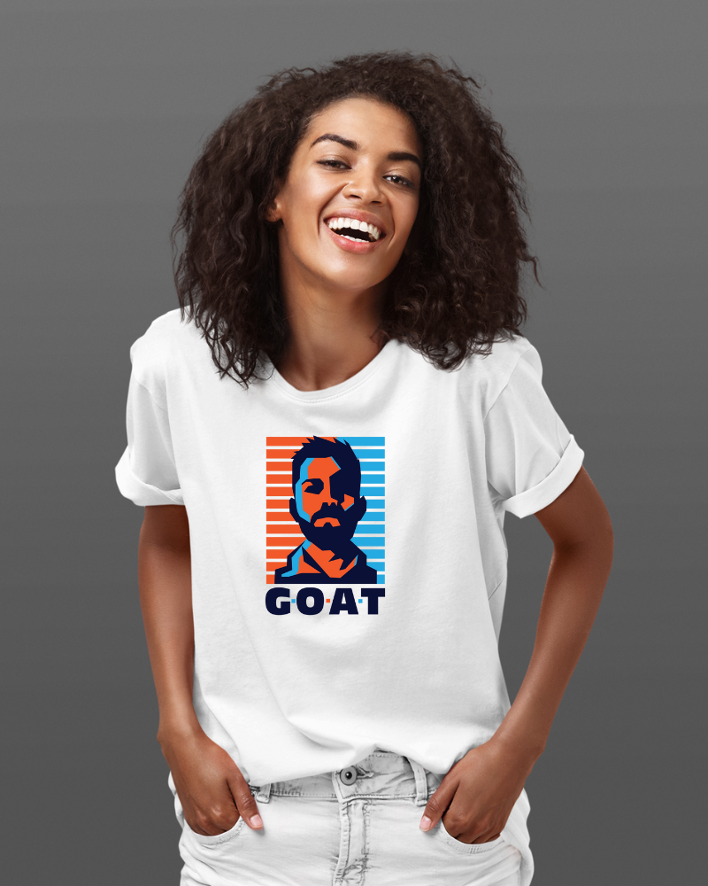 G.O.A.T Virat Kohli Unisex Tshirt White