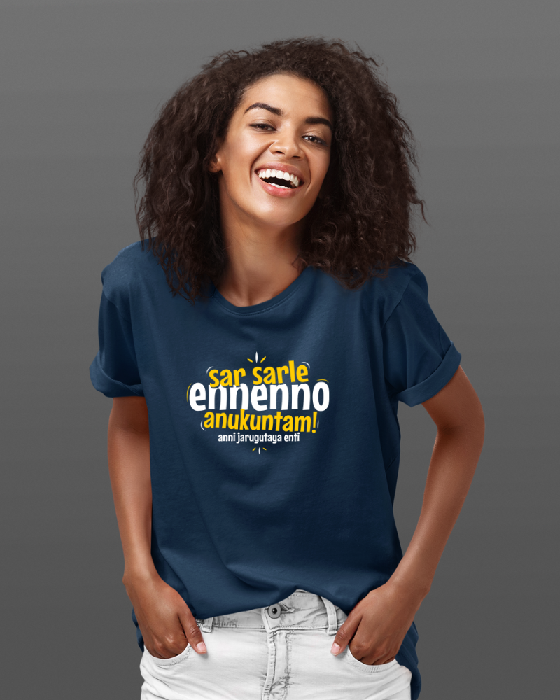 Sar Sarle Ennenno Anukuntam Unisex T-shirt Navy Blue