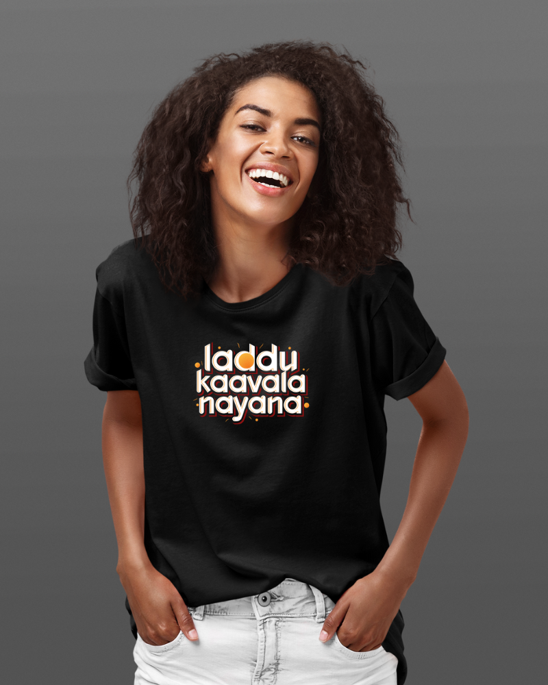 Laddu Kavala Nayana Unisex T-shirt Black