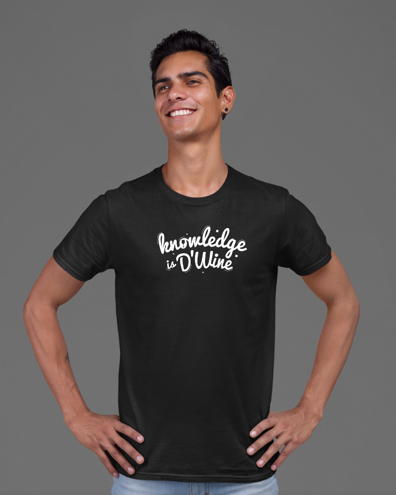 Knowledge is D'Wine Unisex T-shirt Black