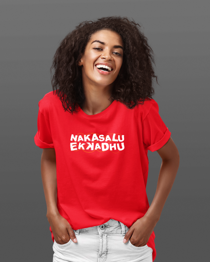 Nakasalu Ekkadhu Unisex T-shirt Red - Mad Monkey