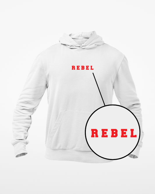 Rebel Minimal Unisex Hoodie White