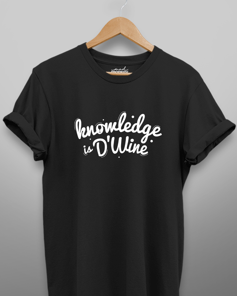 Knowledge is D'Wine Unisex T-shirt Black