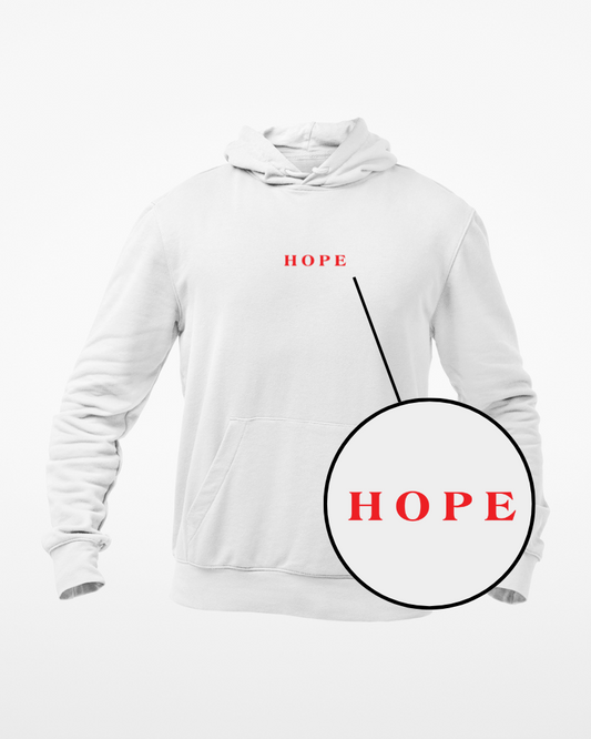 Hope Minimal Unisex Hoodie White