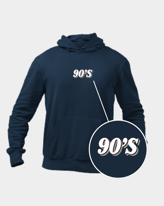 90's Minimal Unisex Hoodie Navy Blue